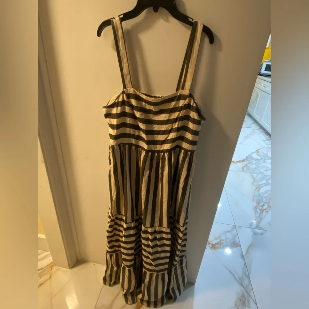 Knox Rose Striped Tie-Strap Maxi Dress — Black & Cream